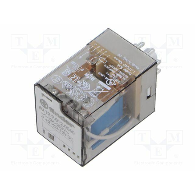 FINDER Relay: electromagnetic; 12VDC; DPDT; Icontacts