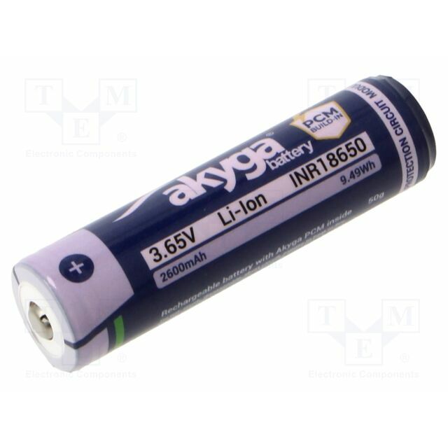AKYGA BATTERY Re-battery: Li-Ion; 18650,MR18650