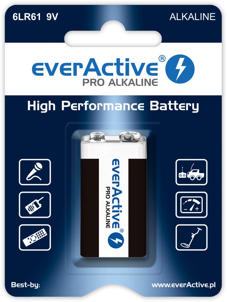 EVERACTIVE BATTERY R9/6LR61 9V PRO ALKALINE
