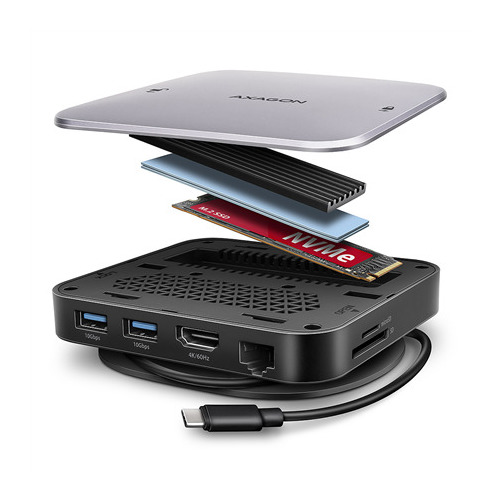 AXAGON USB-C 10Gbps UFO 9in1 Hub
