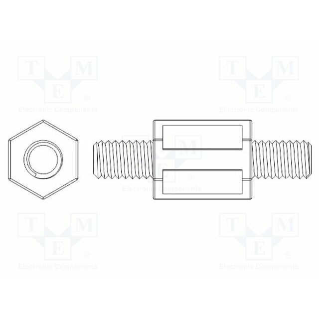 FIX&FASTEN Screwed spacer sleeve; hexagonal; polyamide
