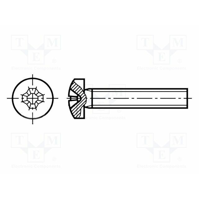 KRAFTBERG Screw; M2,5; M2.5x10