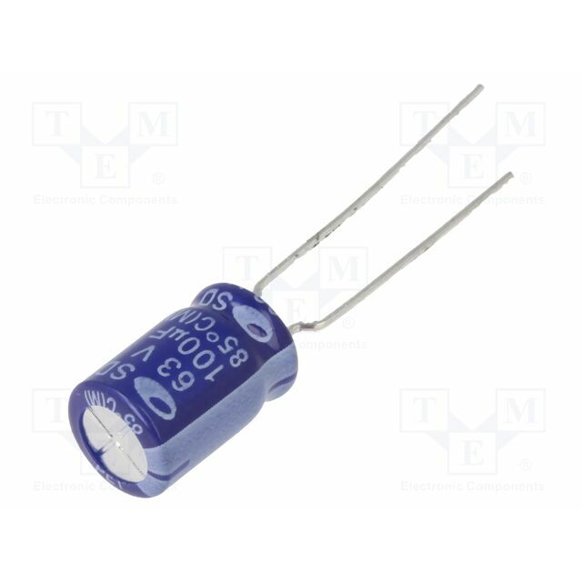 SAMWHA Capacitor: electrolytic; THT; 100uF; 63VDC