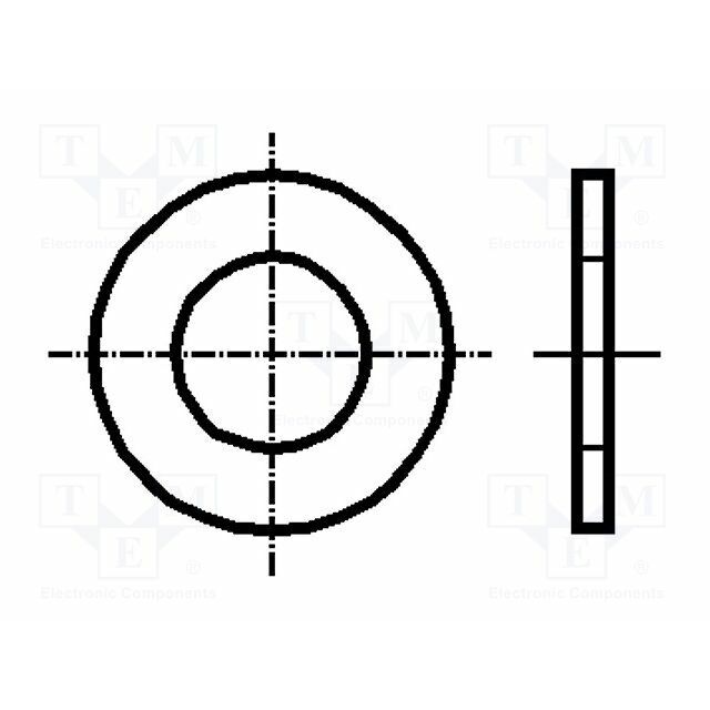 BOSSARD Washer; round; M8; D=16mm; h=1