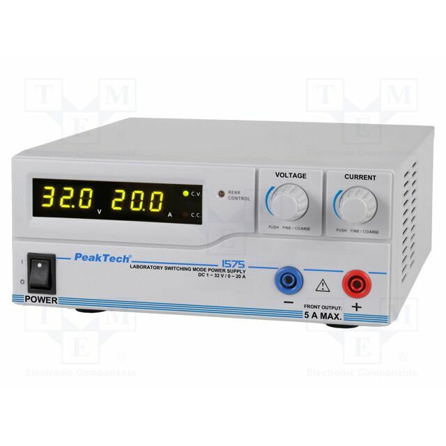 PEAKTECH Laboratory power supply: programmable; single-channel