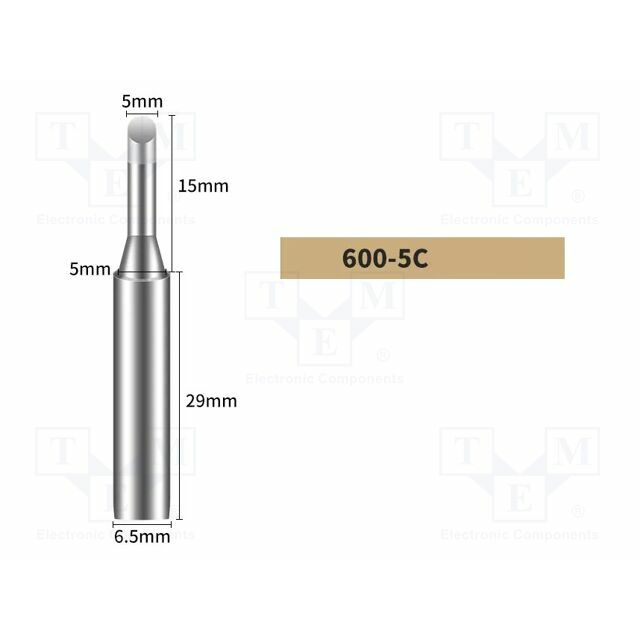 BAKON Tip; hoof; 5mm; for soldering