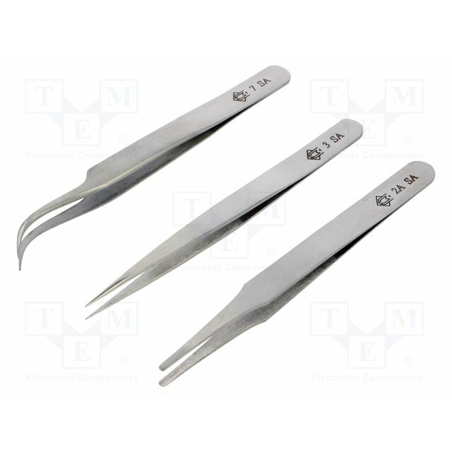 PIERGIACOMI Tweezers-set; universal; 3pcs; Kit: PG-2A-SA