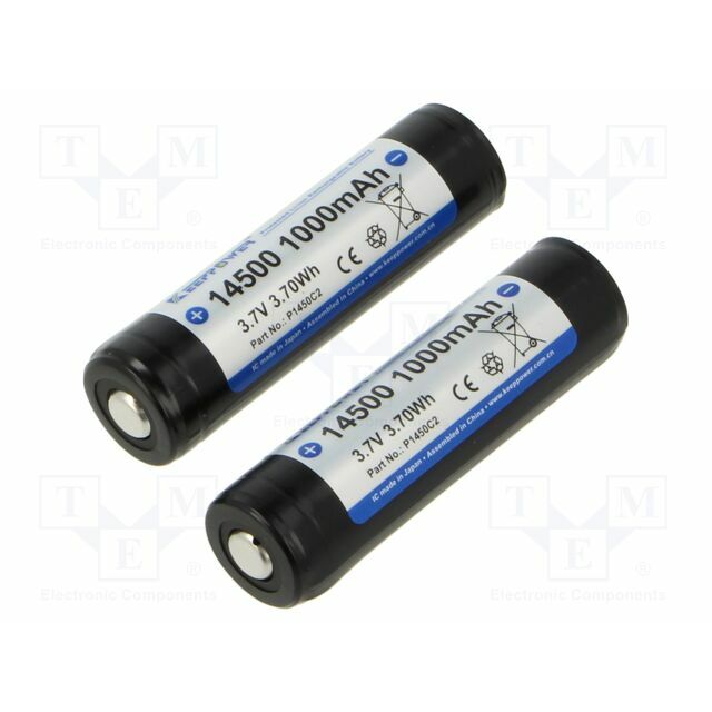 KEEPPOWER Re-battery: Li-Ion; 14500,AA; 1000mAh