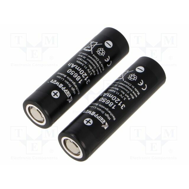 KEEPPOWER Re-battery: Li-Ion; 18650,MR18650; 3120mAh