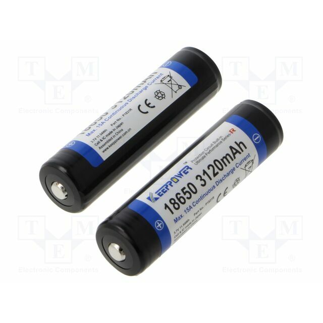 KEEPPOWER Re-battery: Li-Ion; 18650,MR18650; 3120mAh