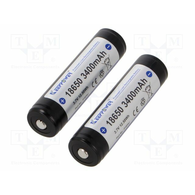 KEEPPOWER Re-battery: Li-Ion; 18650,MR18650; 3400mAh