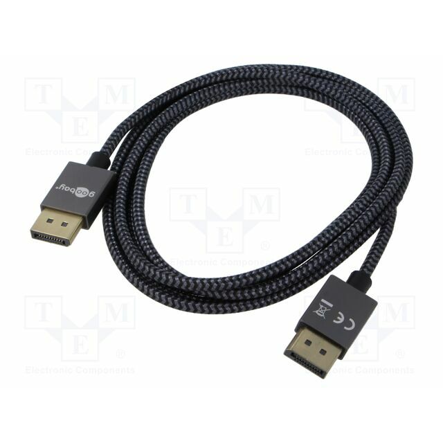 Cable; DisplayPort plug,both sides; PVC