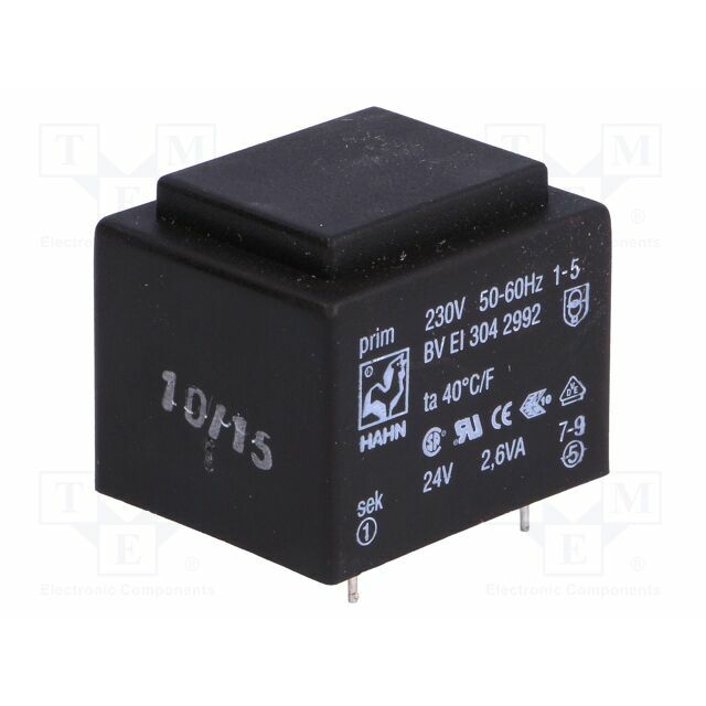 HAHN Transformer: encapsulated; 2.6VA; 230VAC