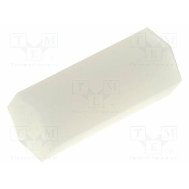 FIX&FASTEN Screwed spacer sleeve; hexagonal; polyamide