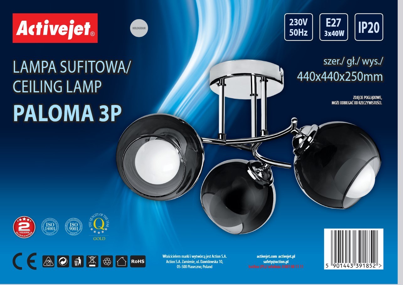 Activejet AJE-PALOMA 3P E27 3x40W pendant