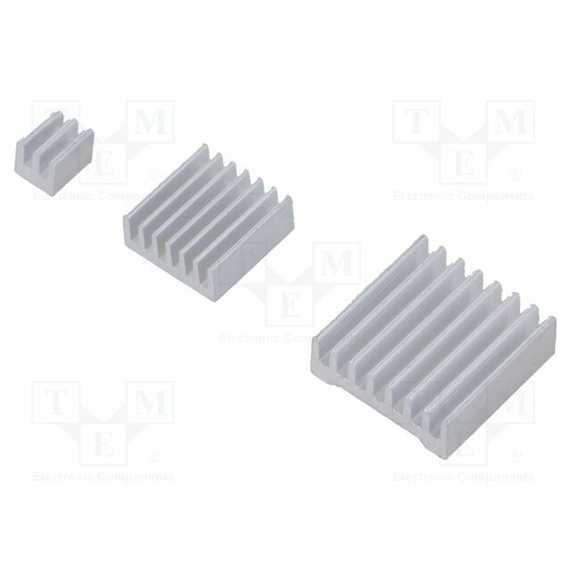 Heatsink: extruded; grilled; Raspberry Pi; silver