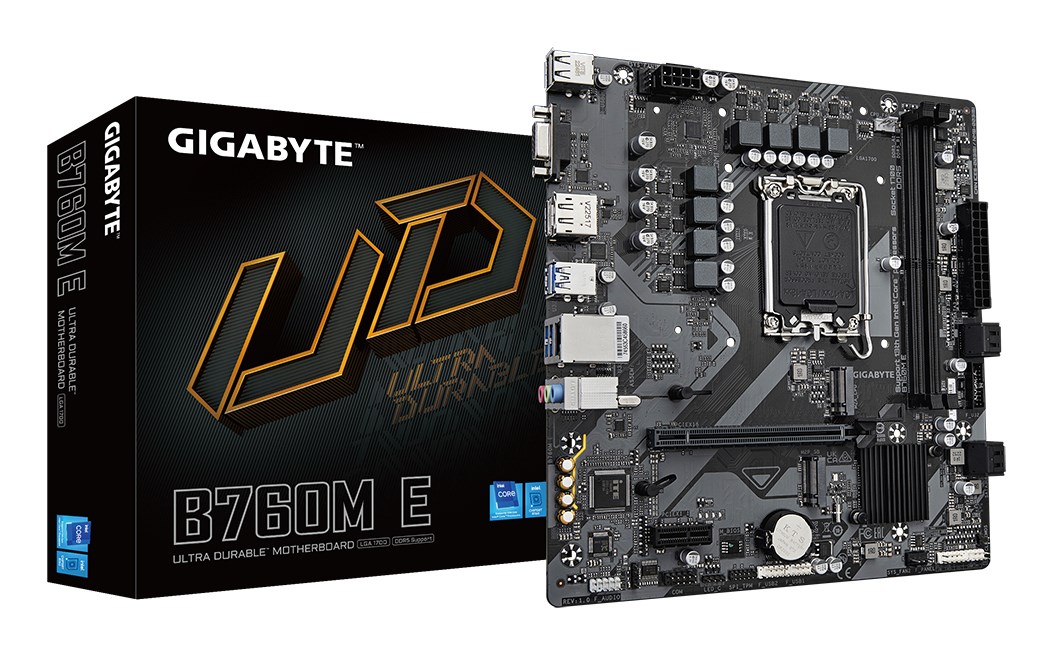 GIGABYTE B760M E Motherboard - Supports