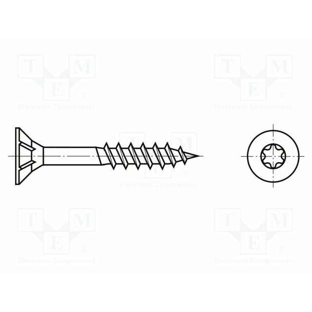 BOSSARD Screw; for wood; 4.5x45