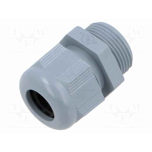 Cable gland; PG16; polyamide; grey |