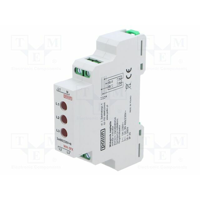 POLLIN Voltage indicator; 3x400VAC; IP20; for