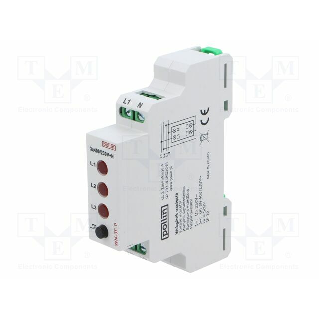 POLLIN Voltage indicator; 3x400VAC; IP20; for