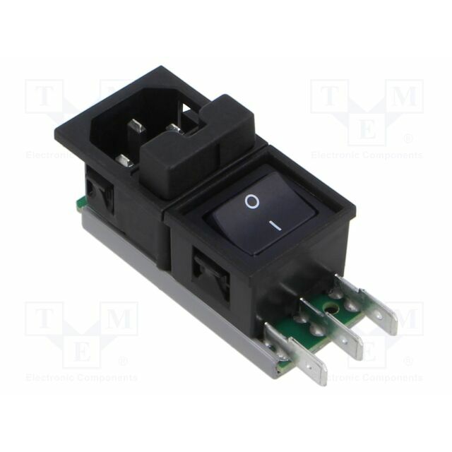 SCHURTER Connector: AC supply; plug/socket; male