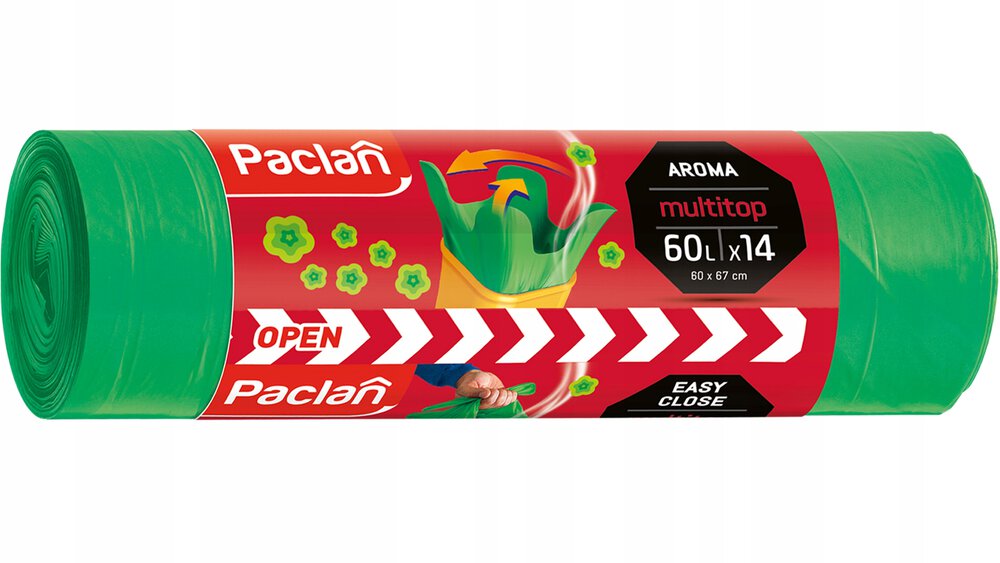 Paclan Multitop aromātiskie atkritumu maisiņi 60L
