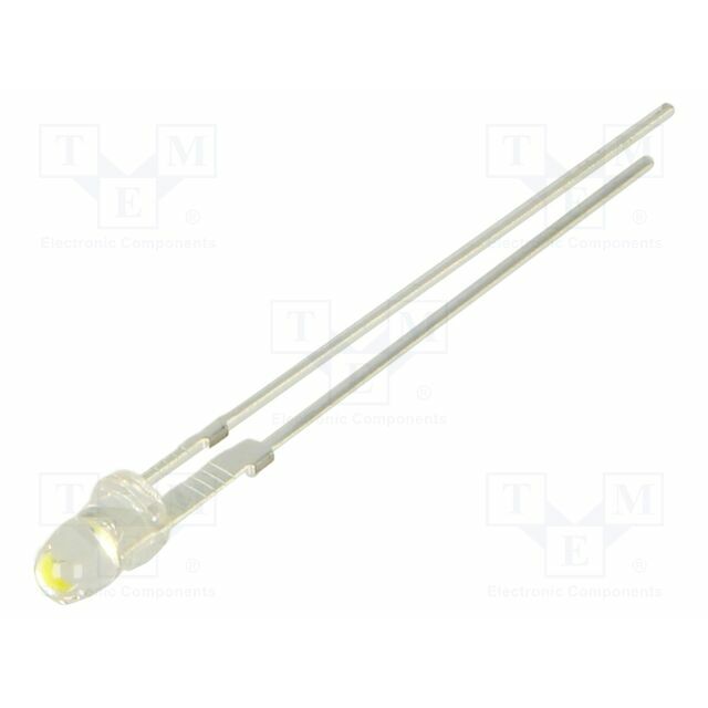 OPTOSUPPLY LED; white cold; 3mm; 85000mcd