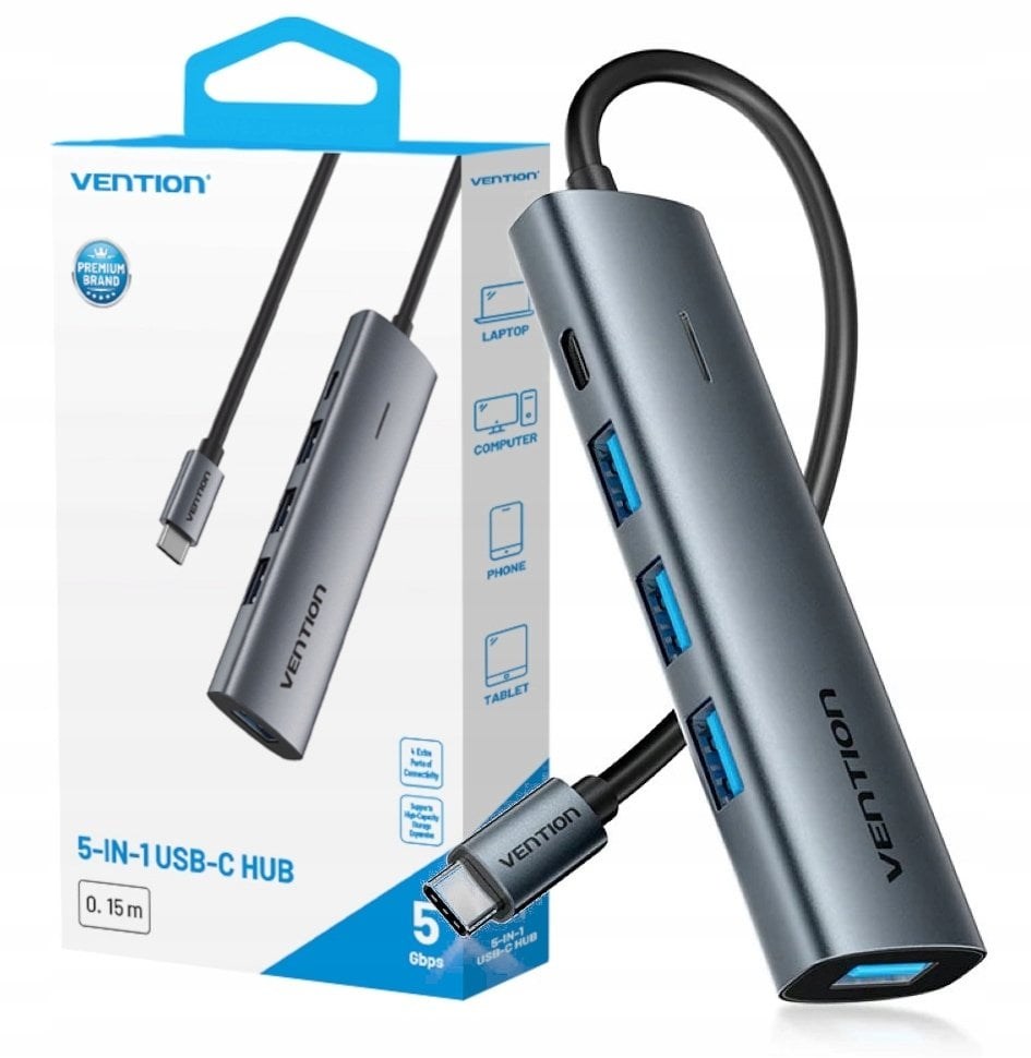 Hub 5v1 USB-C 3.0 Vention