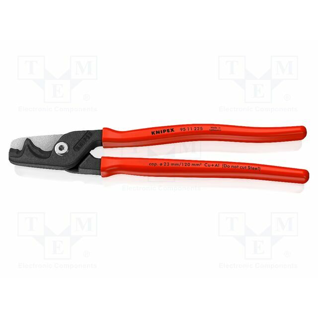 KNIPEX Cutters; for cables; 225mm; blackened