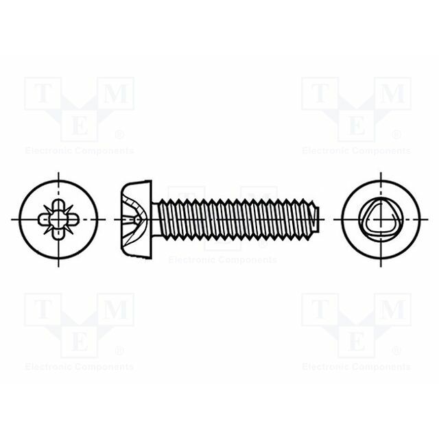 BOSSARD Screw; for metal; 4x6; Head: