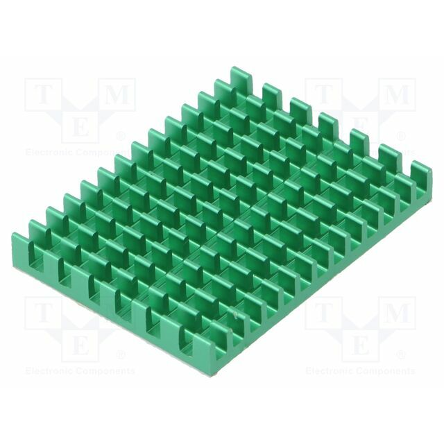 Heatsink: extruded; grilled; Raspberry Pi; green