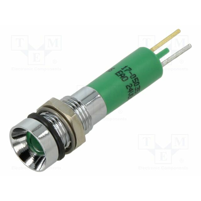 EAO Indicator: LED; recessed; green; 24VDC