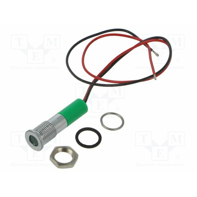 APEM Indicator: LED; flat; green; Ø8mm
