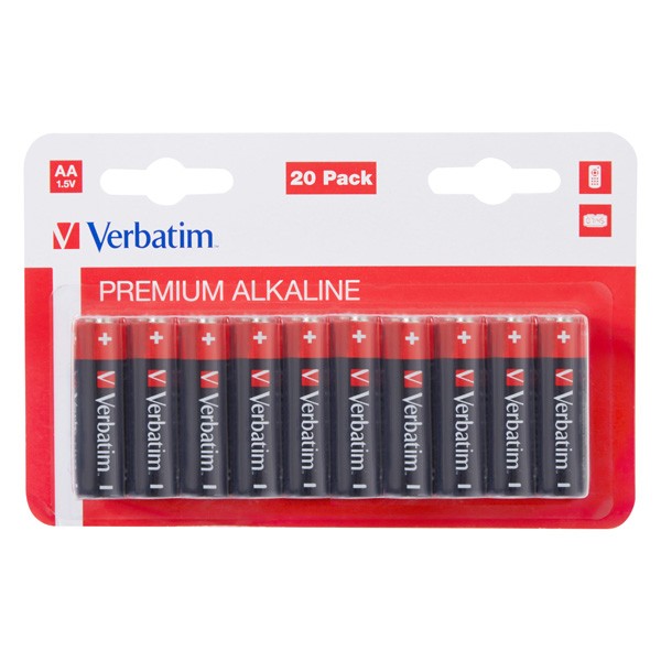 VERBATIM Alkaline Batteries AA/LR06 20-pack 49877