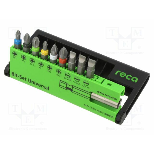 Tools set: screwdriver bits; Phillips,Pozidriv®
