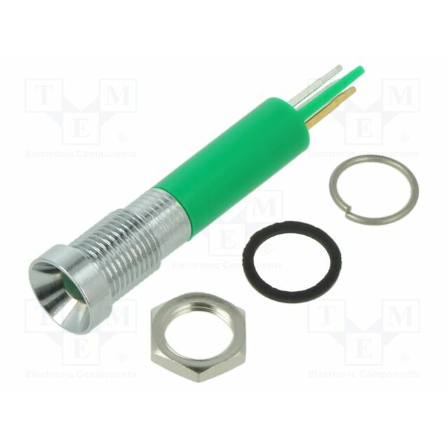 APEM Indicator: LED; recessed; green; Ø8mm