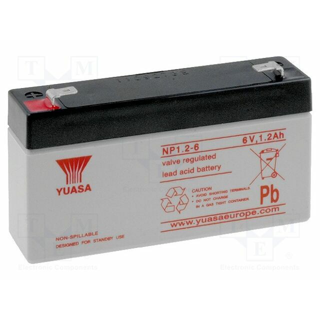 YUASA Re-battery: acid-lead; 6V; 1.2Ah