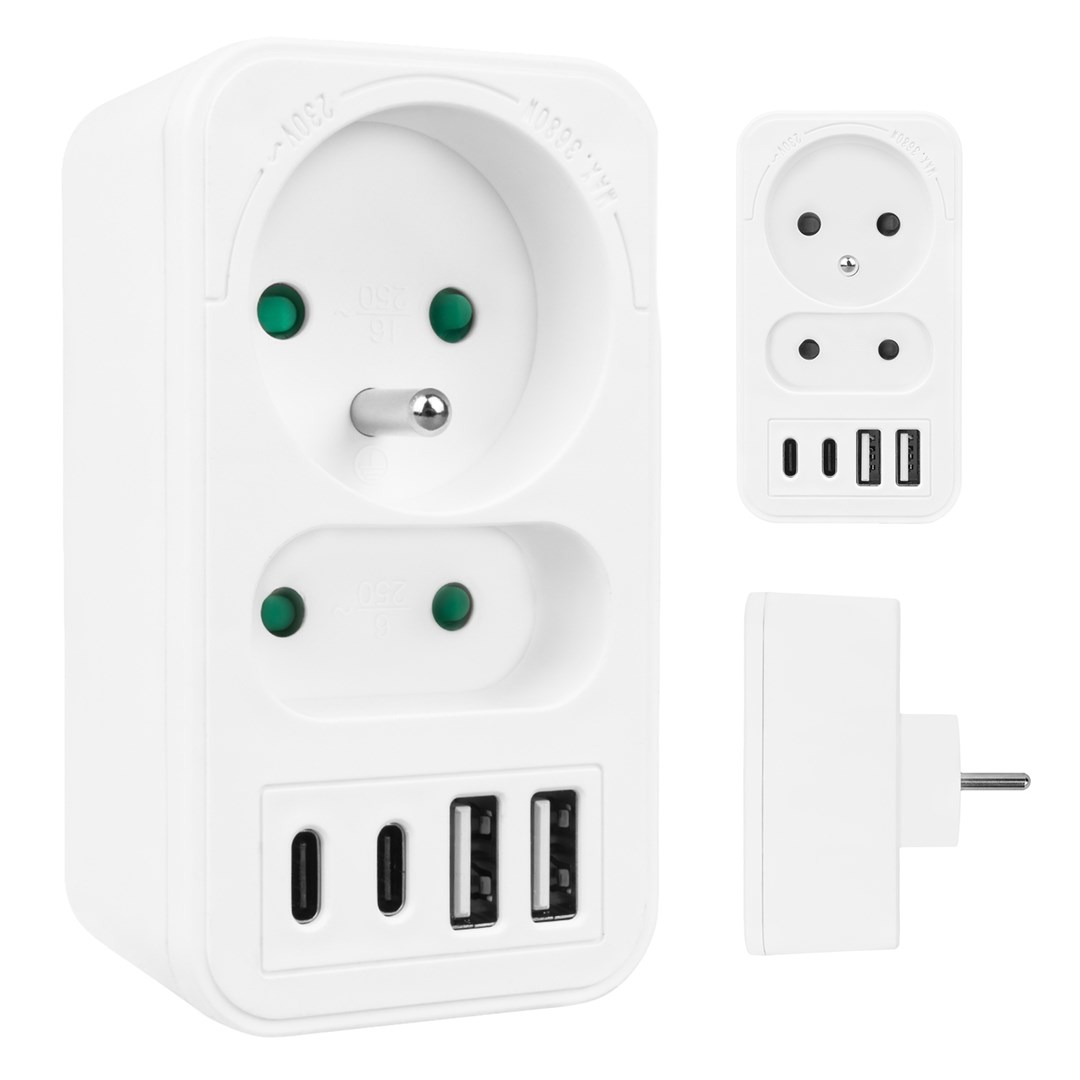 Current socket x2 + 4xUSB Maclean