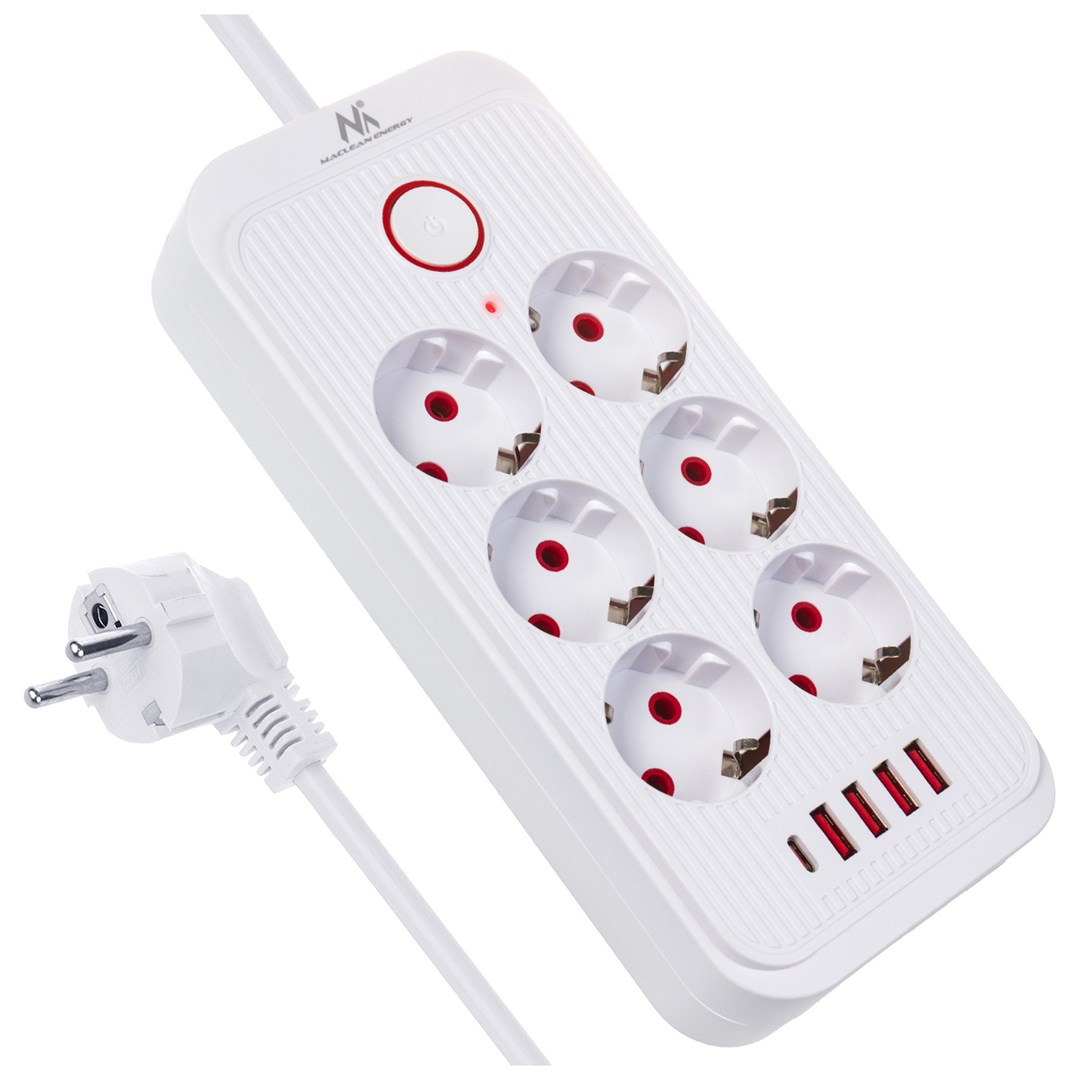 MACLEAN Power strip 6 sockets, MCE389