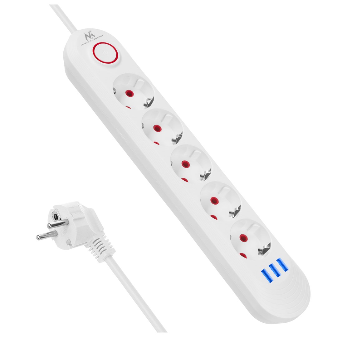 MACLEAN Power strip 5 sockets MCE395