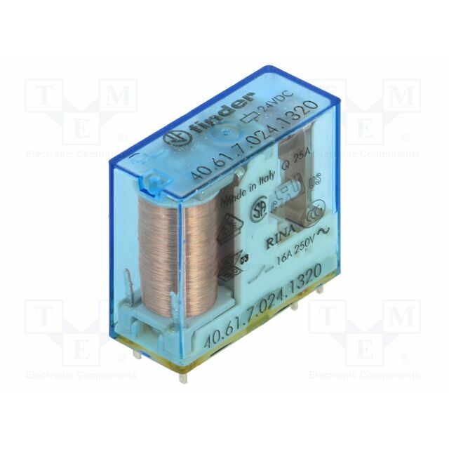 FINDER Relay: electromagnetic; Ucoil: 24VDC; SPST-NO