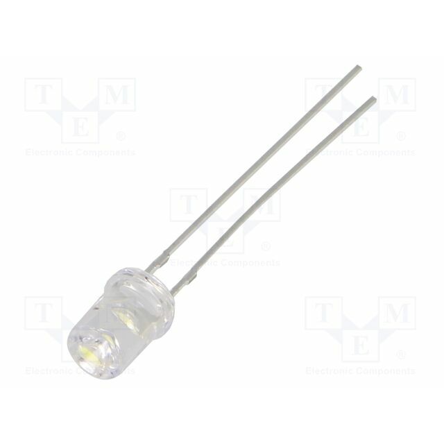 OPTOSUPPLY LED; white cold; 5mm; 750÷1120mcd
