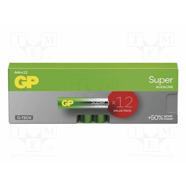 Battery: alkaline; AAA,R3; 1.5V