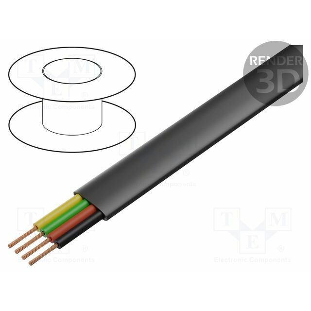 Wire: telecommunication cable; 4x30AWG; stranded; black