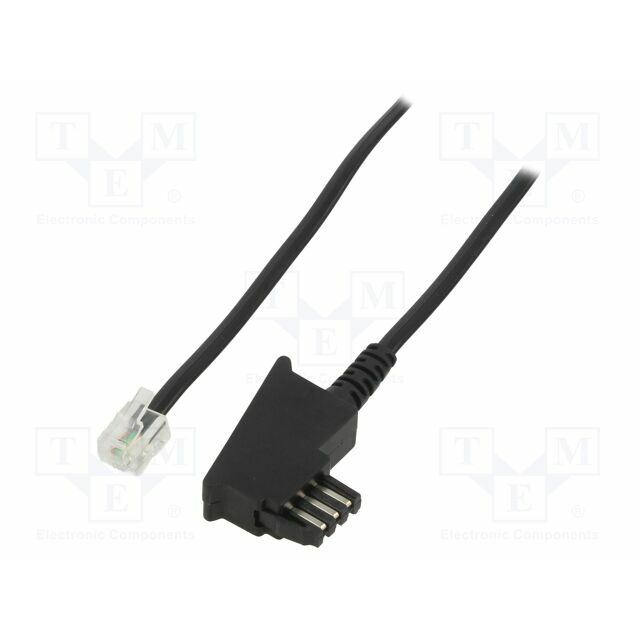 Cable: telephone; RJ11 plug,TAE F