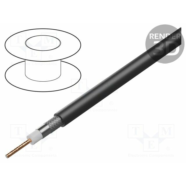 Wire: coaxial; RG58; wire; CCS; PVC