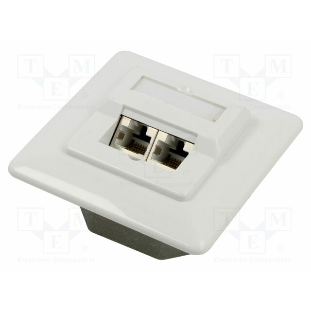 Wall socket; white; RJ45 socket x2