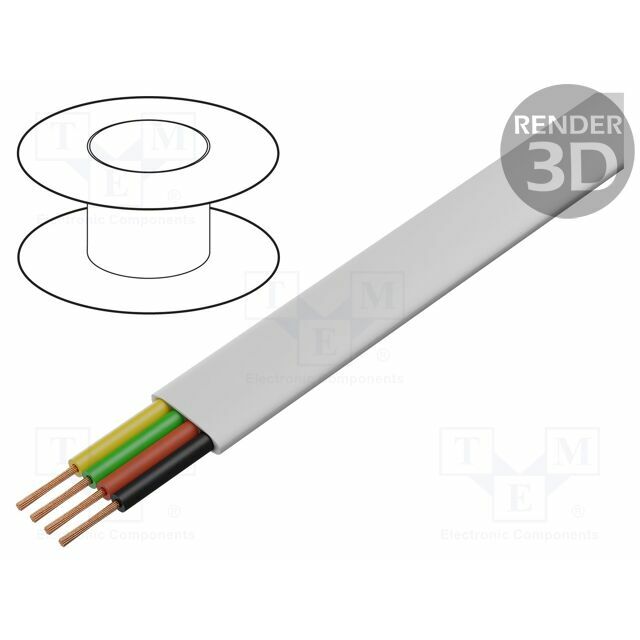 Wire: telecommunication cable; 4x30AWG; stranded; white