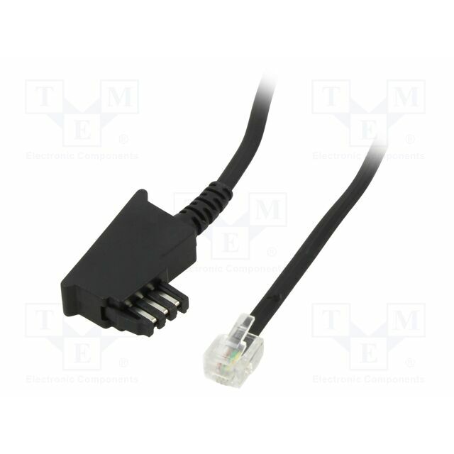 Cable: telephone; RJ11 plug,TAE F